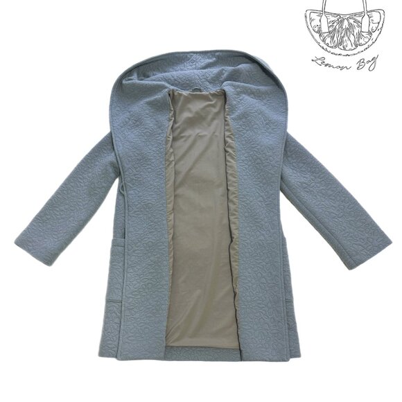 One of a Kind Exclusive/ Winter Fall Hooded Wrap Coat / Color Blue/ Size S - Picture 7 of 12